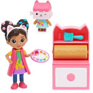 Gabbys Dollhouse Art Studio Action Figure Set Baby Box Cat Paint Palette